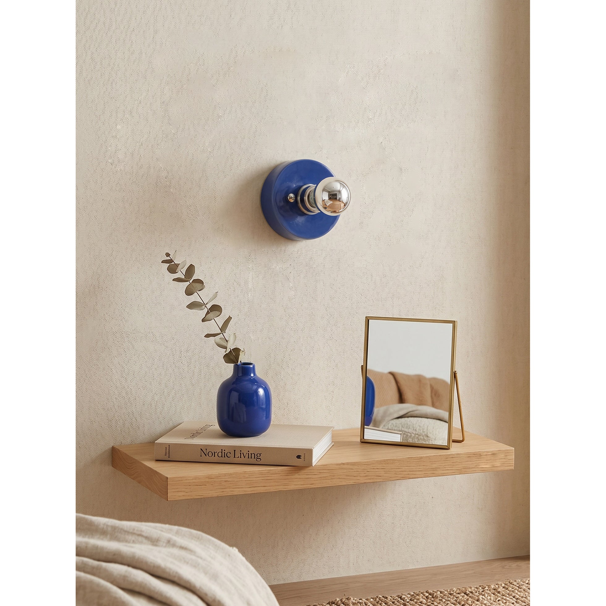 Glossy Ceramic Disk Halo Wall Sconce