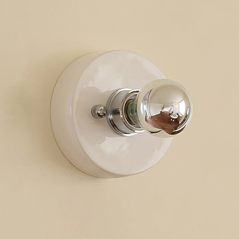 Glossy Ceramic Disk Halo Wall Sconce