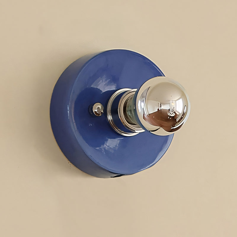Glossy Ceramic Disk Halo Wall Sconce