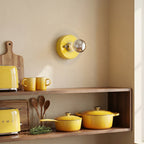 Glossy Ceramic Disk Halo Wall Sconce