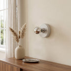 Glossy Ceramic Disk Halo Wall Sconce