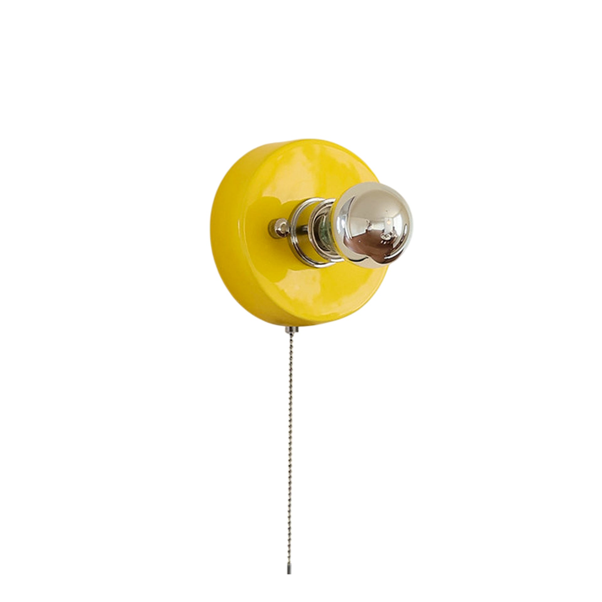 Pull-Chain Ceramic Disk Wall Sconce — Multicolor