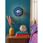 Pull-Chain Ceramic Disk Wall Sconce — Multicolor