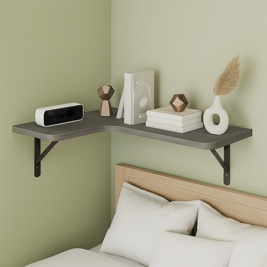 CornerMagic: Rustic Wall Shelves – Stable, Decorative & Space-Saving with Wood Look for Living Room & Kitchen