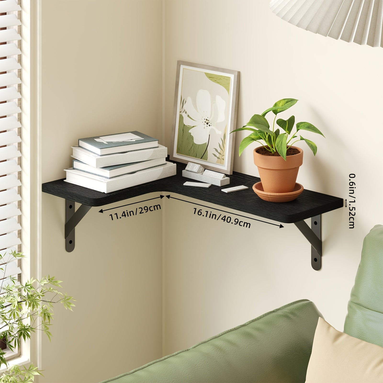 CornerMagic: Rustic Wall Shelves – Stable, Decorative & Space-Saving with Wood Look for Living Room & Kitchen