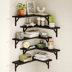 CornerMagic: Rustic Wall Shelves – Stable, Decorative & Space-Saving with Wood Look for Living Room & Kitchen