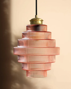 ÉclatAmbiente: Pendant Light Design – Gold-Plated Glass Lamp with Floating Shape, Luxurious for Living Room & Dining Room
