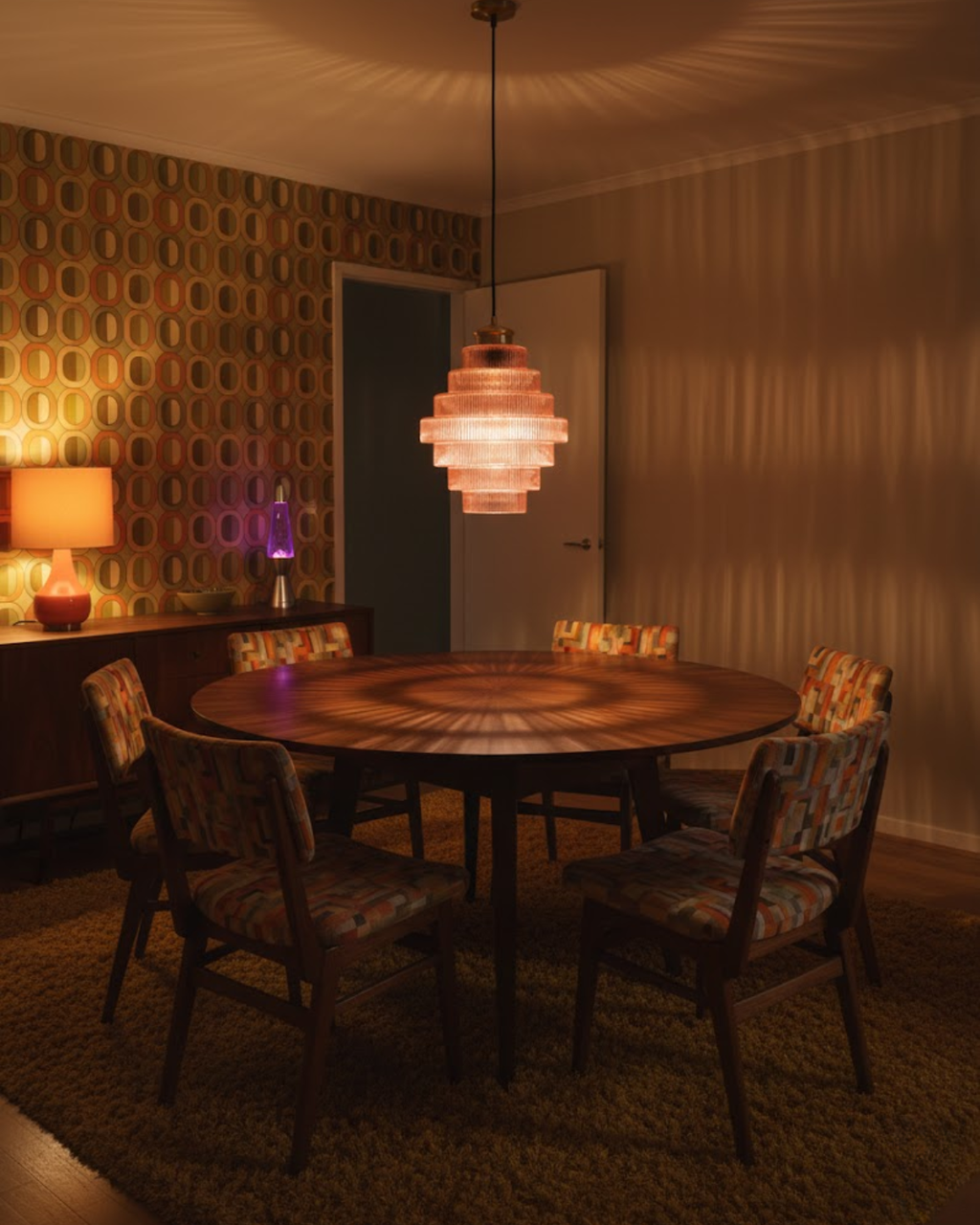 ÉclatAmbiente: Pendant Light Design – Gold-Plated Glass Lamp with Floating Shape, Luxurious for Living Room & Dining Room