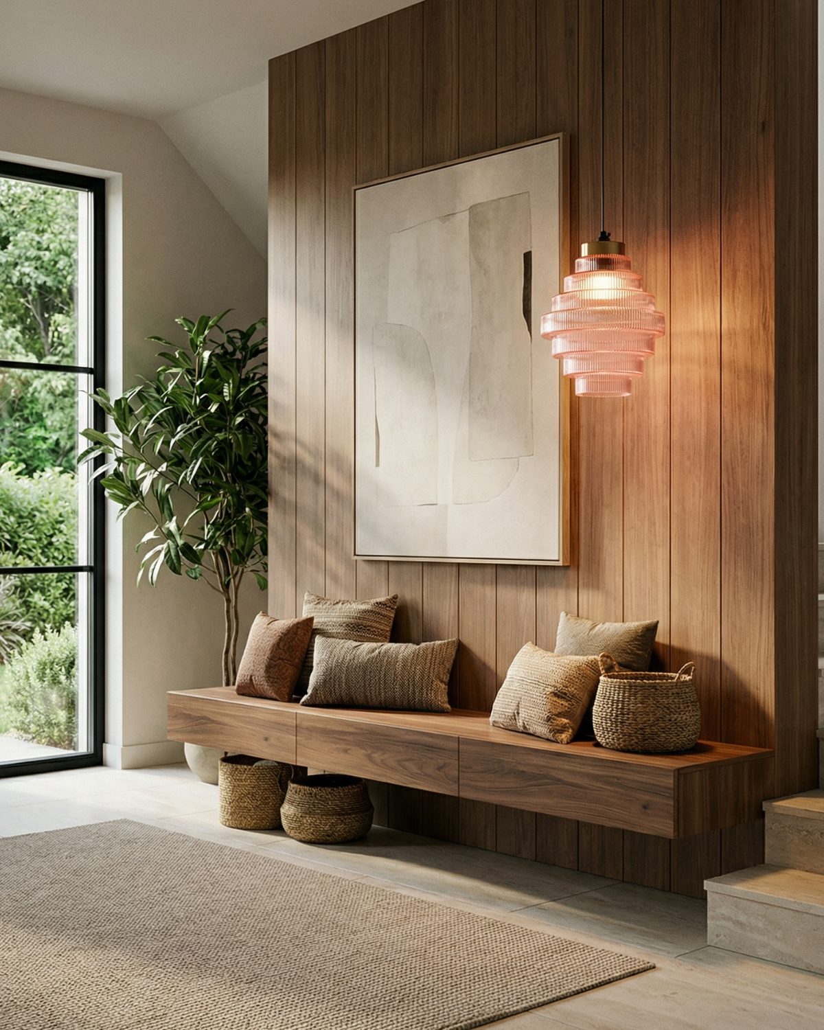 ÉclatAmbiente: Pendant Light Design – Gold-Plated Glass Lamp with Floating Shape, Luxurious for Living Room & Dining Room