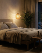 ÉclatAmbiente: Pendant Light Design – Gold-Plated Glass Lamp with Floating Shape, Luxurious for Living Room & Dining Room