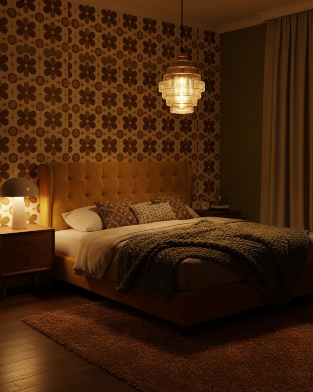ÉclatAmbiente: Pendant Light Design – Gold-Plated Glass Lamp with Floating Shape, Luxurious for Living Room & Dining Room