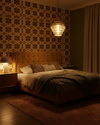 ÉclatAmbiente: Pendant Light Design – Gold-Plated Glass Lamp with Floating Shape, Luxurious for Living Room & Dining Room