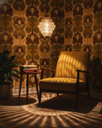 ÉclatAmbiente: Pendant Light Design – Gold-Plated Glass Lamp with Floating Shape, Luxurious for Living Room & Dining Room