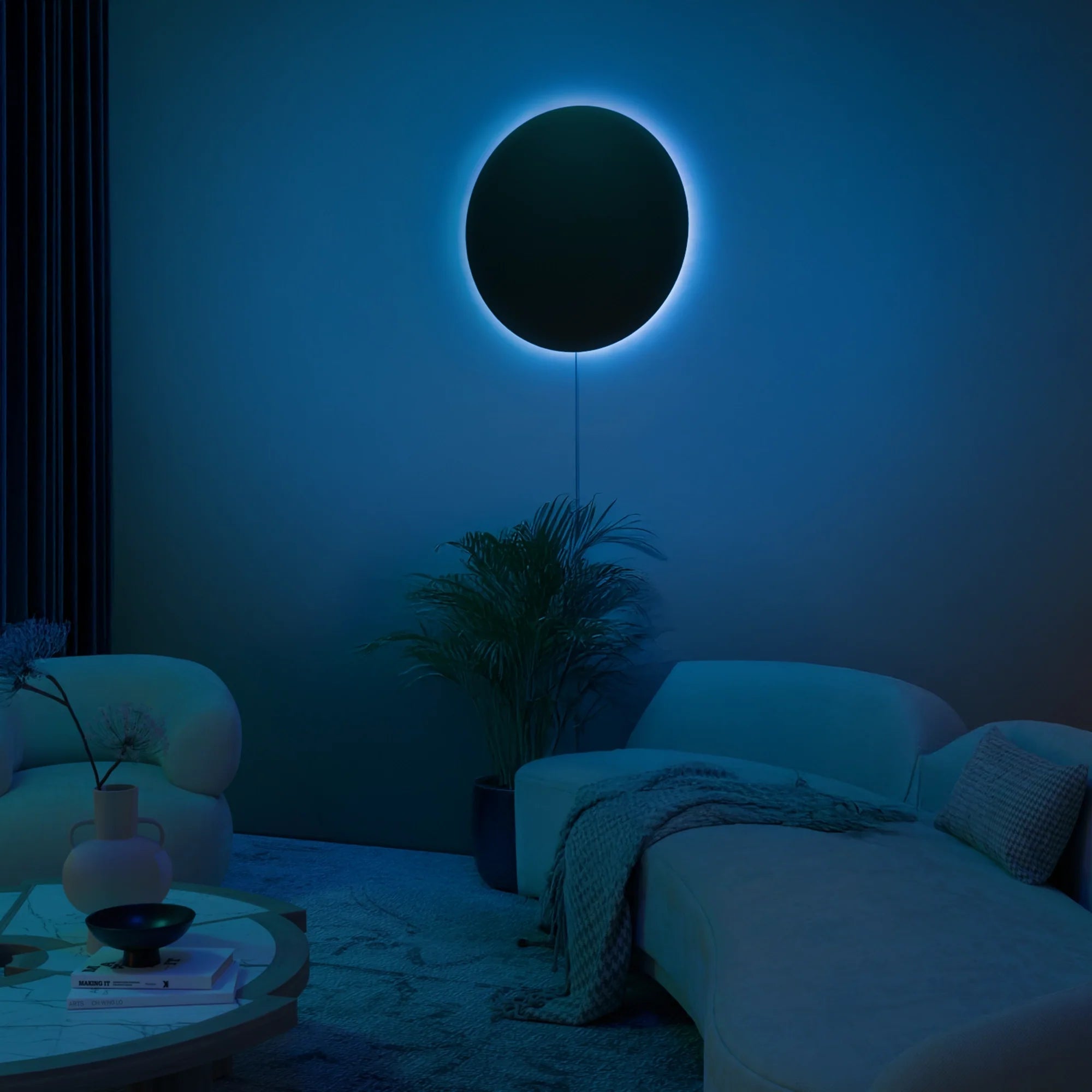 Eclipse Glow Wall Sconce - Customizable LED Mood Lighting Fixture