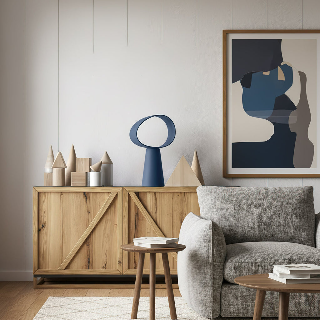 Sculptural Resin Table Lamp — Multicolor