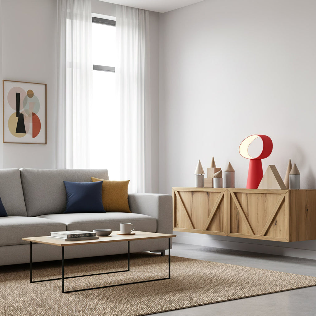 Sculptural Resin Table Lamp — Multicolor