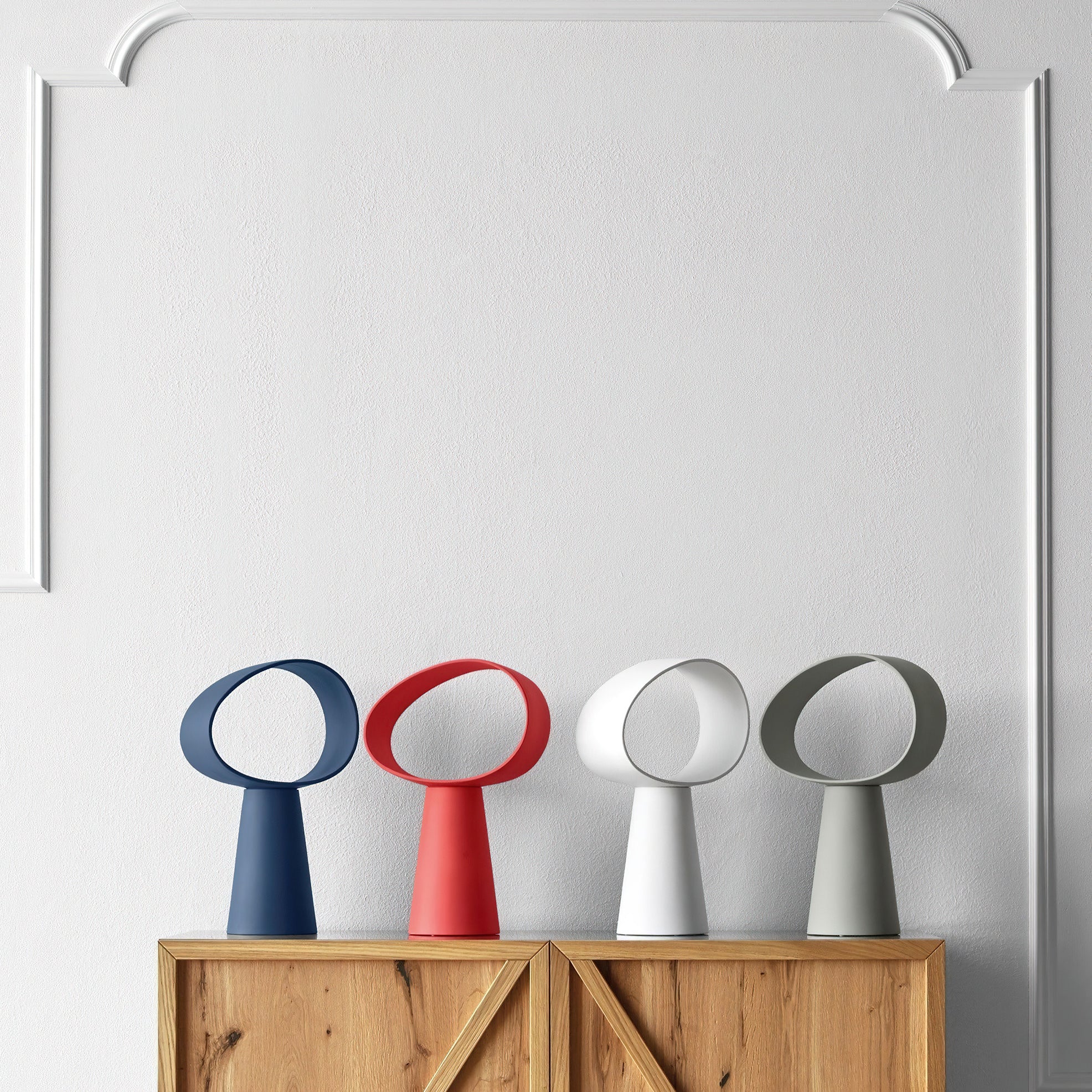 Sculptural Resin Table Lamp — Multicolor
