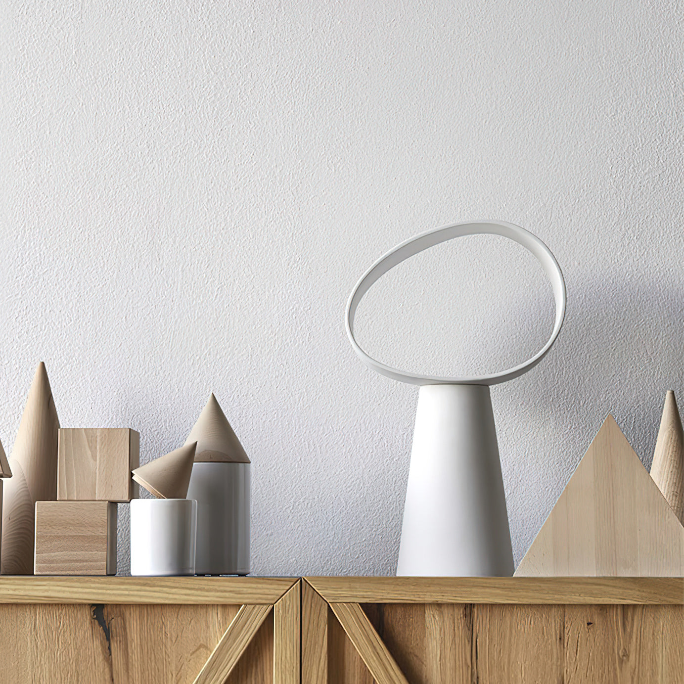 Sculptural Resin Table Lamp — Multicolor