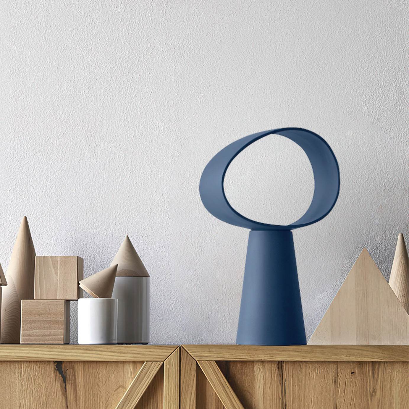 Sculptural Resin Table Lamp — Multicolor