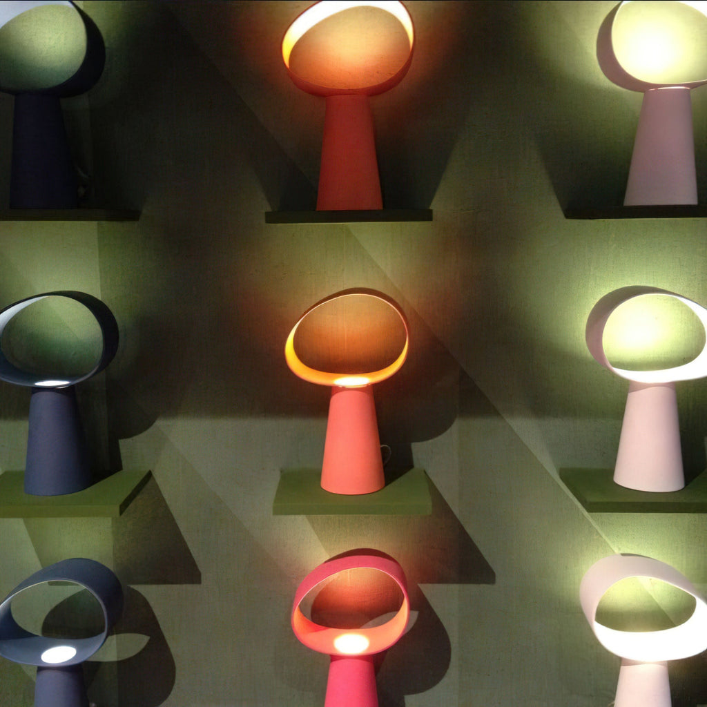 Sculptural Resin Table Lamp — Multicolor