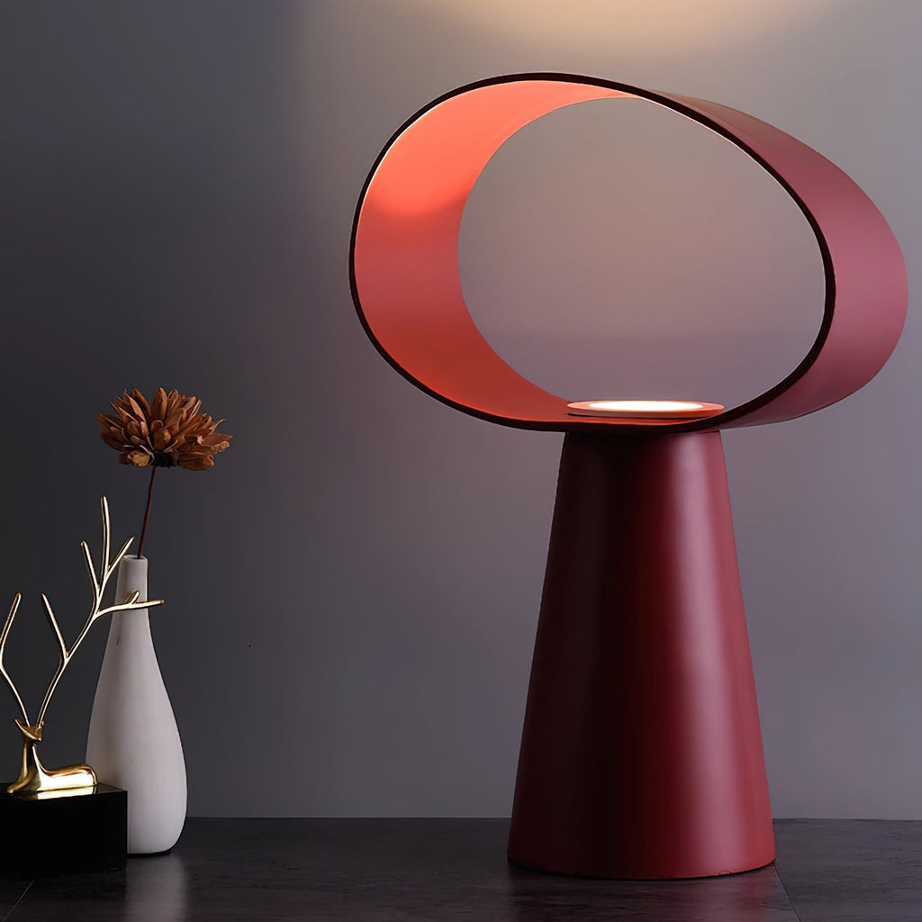 Sculptural Resin Table Lamp — Multicolor