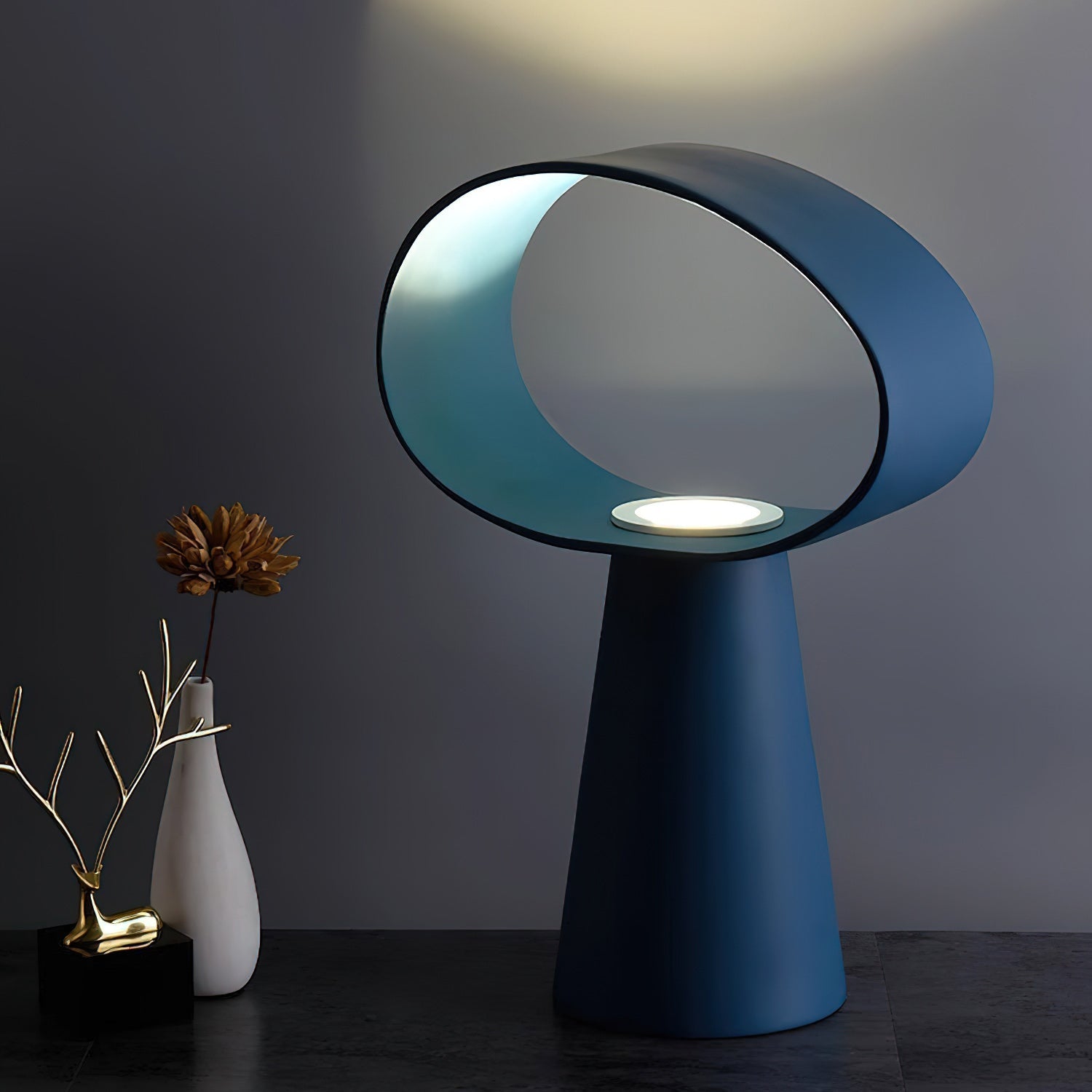 Sculptural Resin Table Lamp — Multicolor