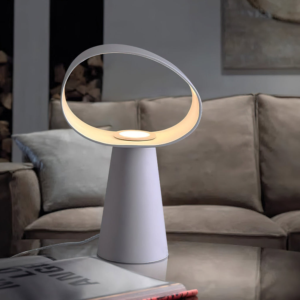 Sculptural Resin Table Lamp — Multicolor
