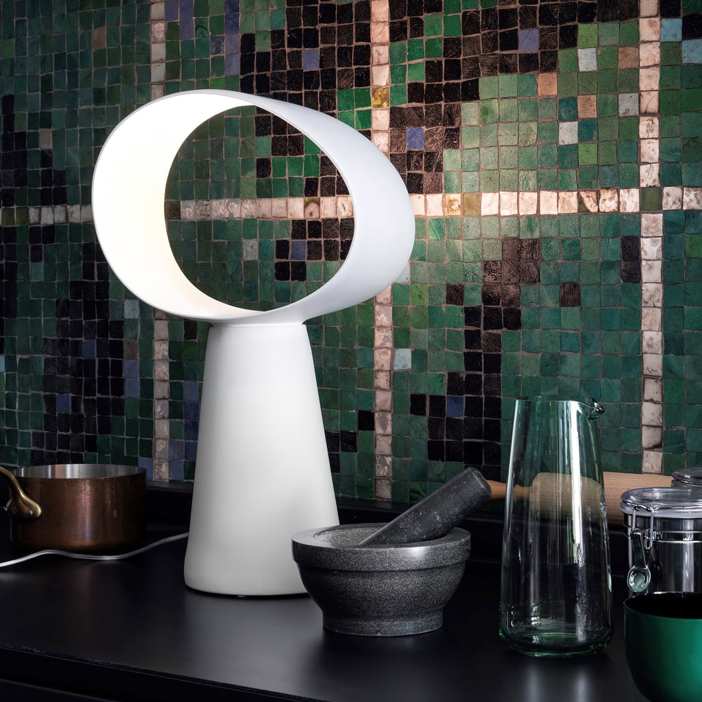 Sculptural Resin Table Lamp — Multicolor