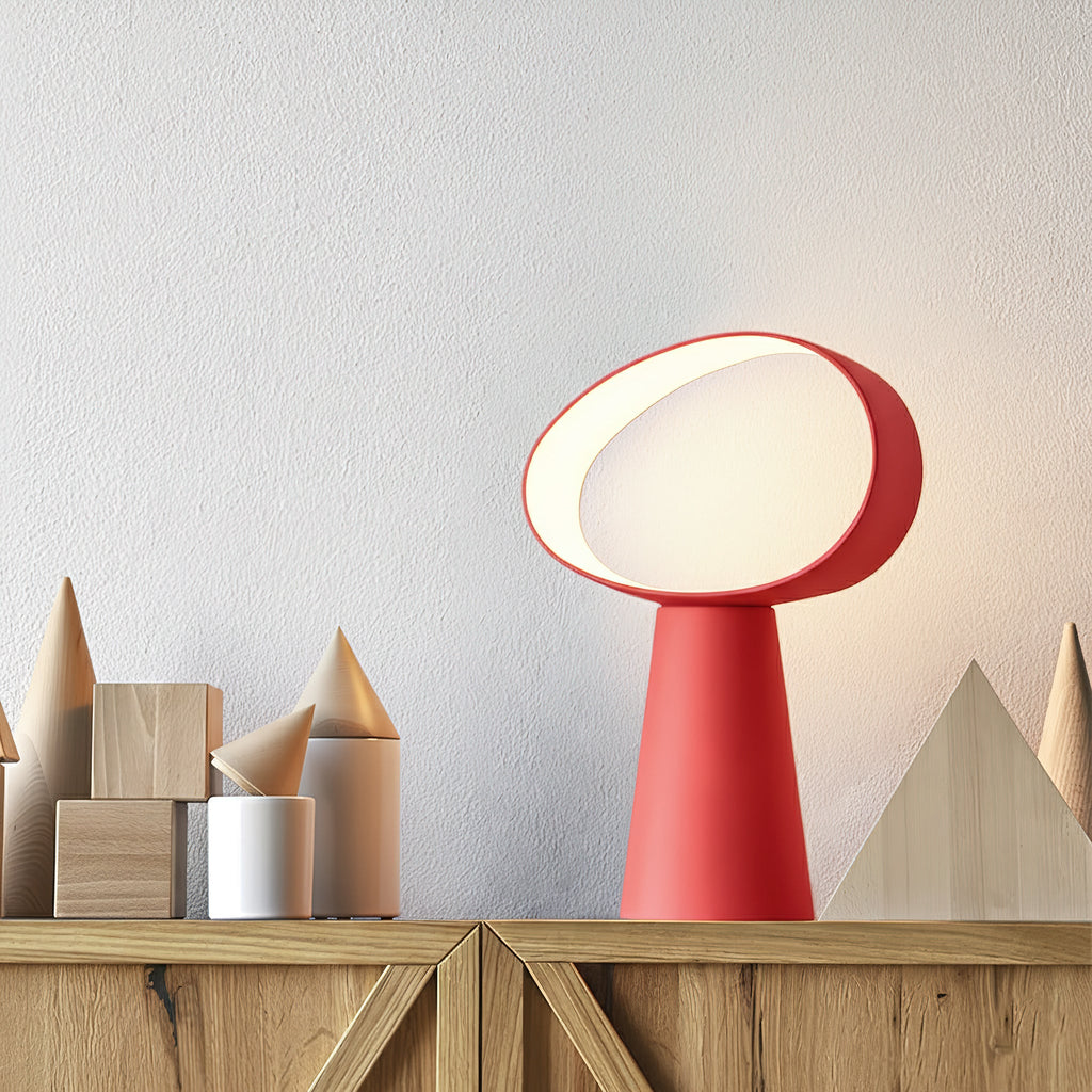 Sculptural Resin Table Lamp — Multicolor