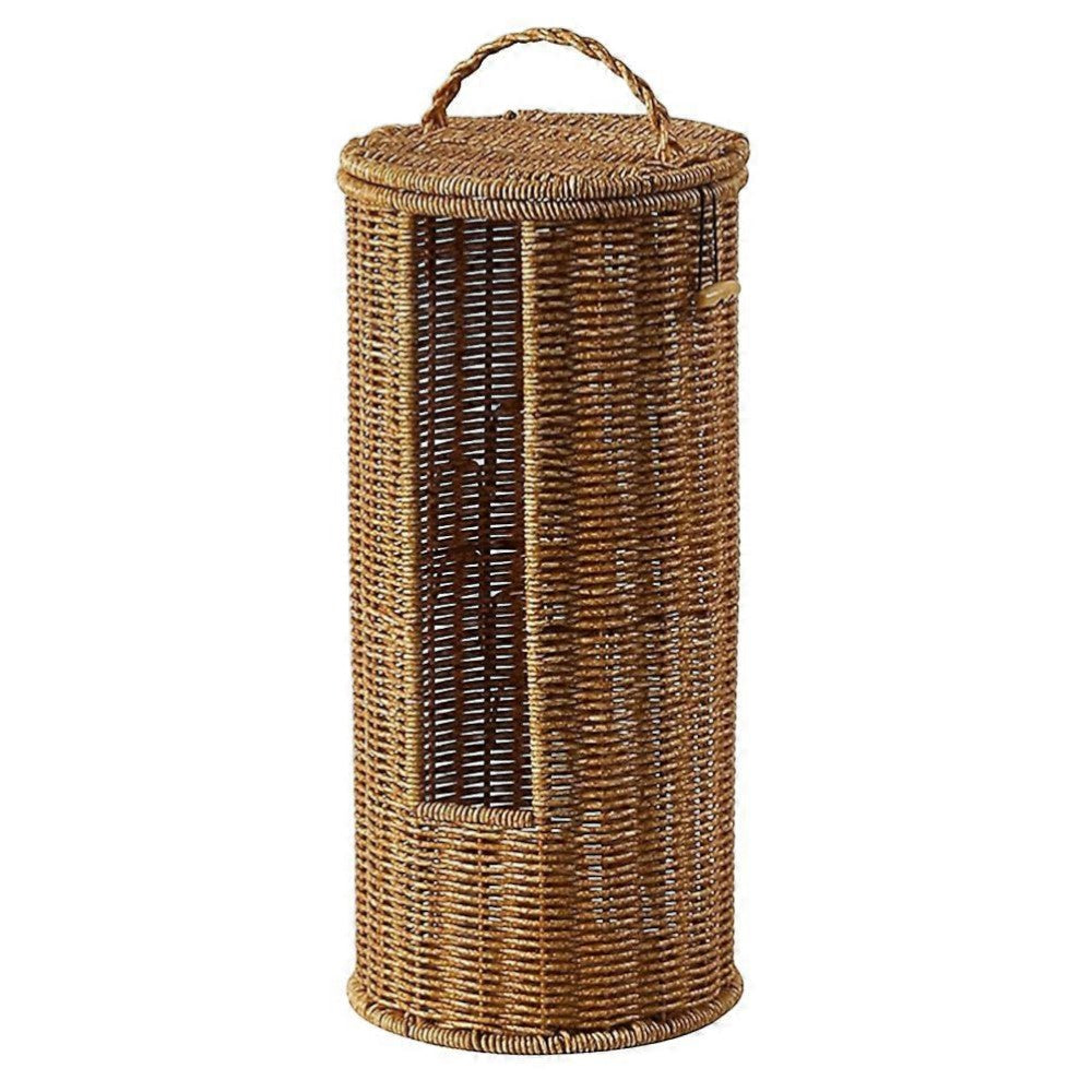 Toilet Paper Holder Stand Freestanding Braided Rope Rustic Woven Design
