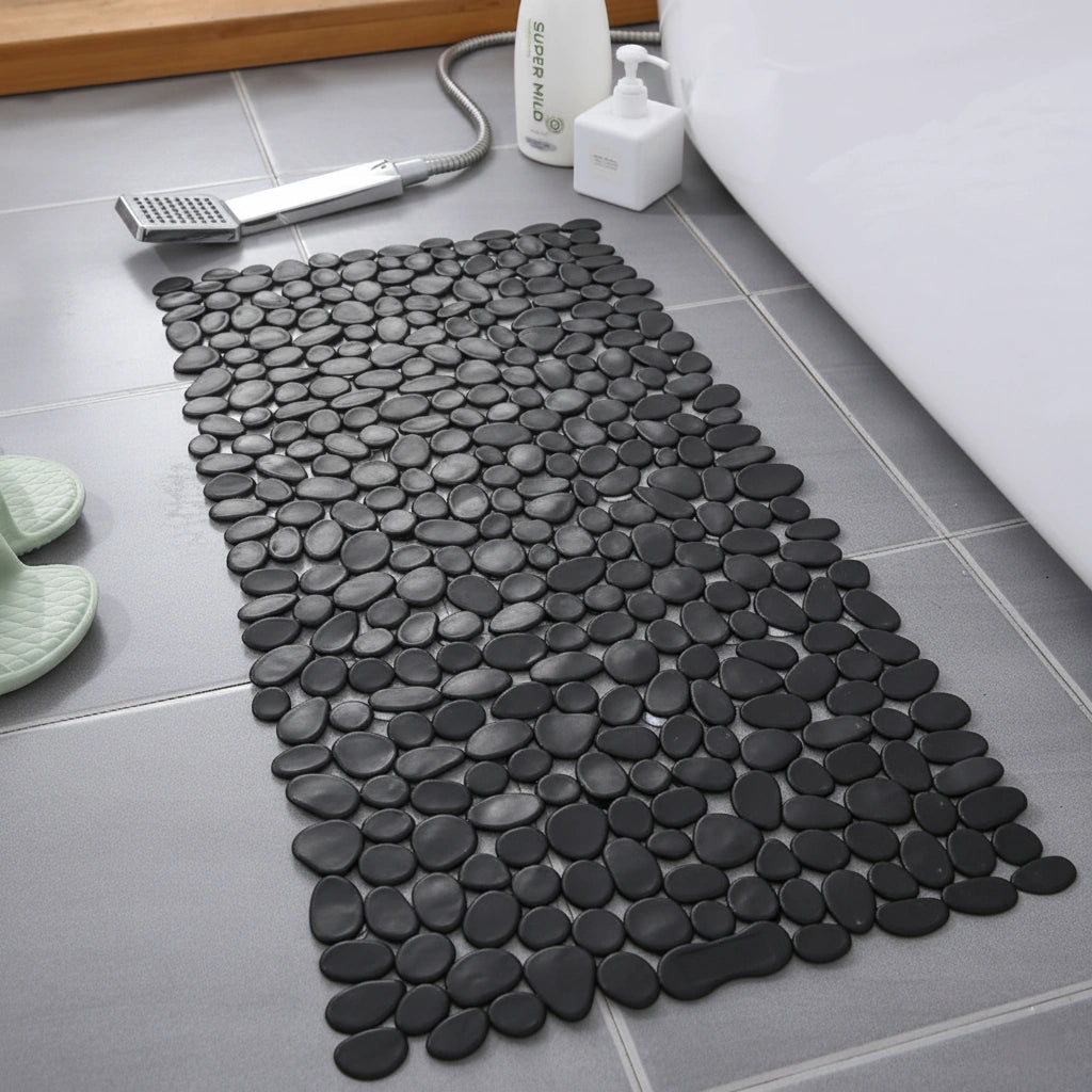 Eco-Friendly Non-Slip Bath Mat with Natural Pebble Design – Shower Mat for Safe and Relaxing Bathroom Experience