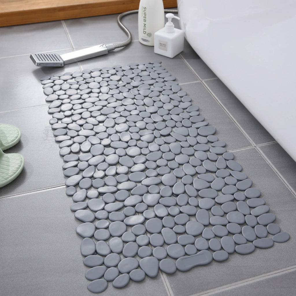 Eco-Friendly Non-Slip Bath Mat with Natural Pebble Design – Shower Mat for Safe and Relaxing Bathroom Experience