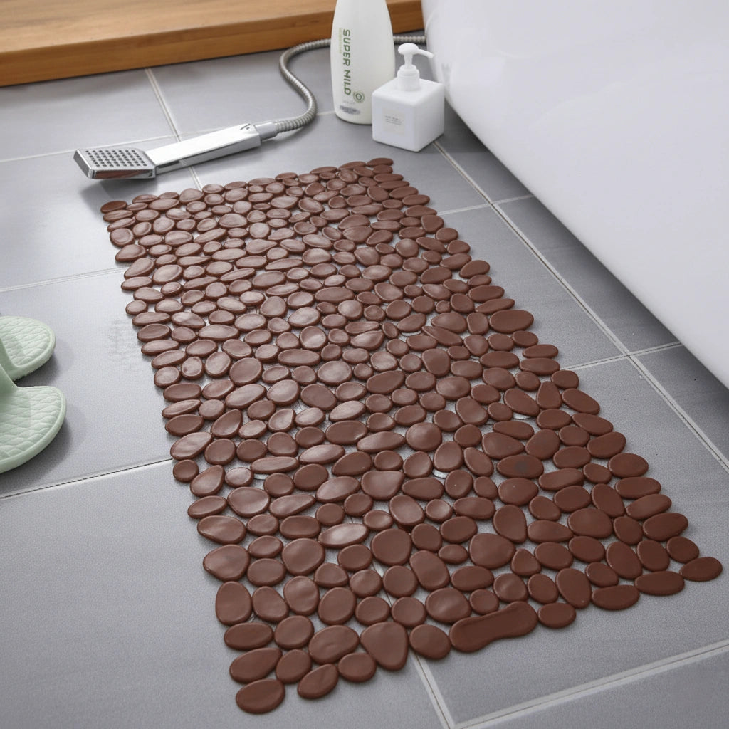 Eco-Friendly Non-Slip Bath Mat with Natural Pebble Design – Shower Mat for Safe and Relaxing Bathroom Experience