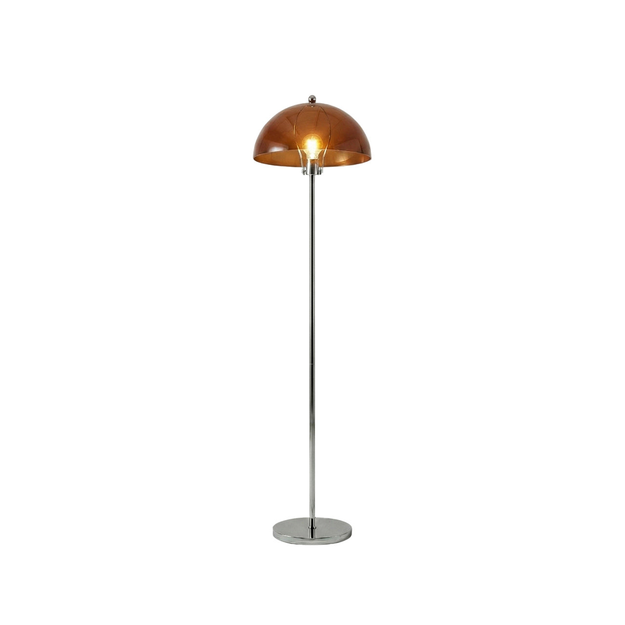 Classic Column Floor Lamp — Chrome & Acrylic