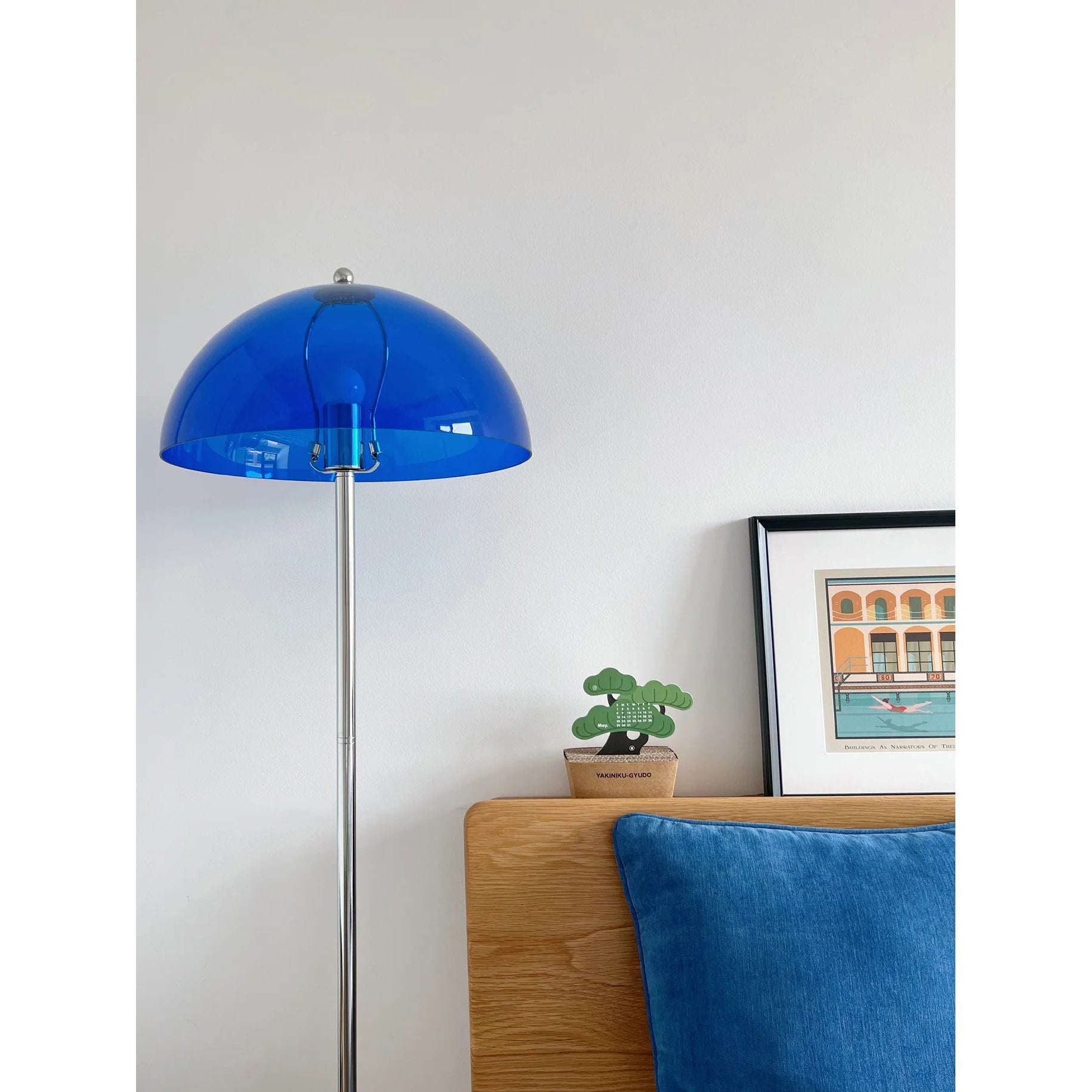 Classic Column Floor Lamp — Chrome & Acrylic