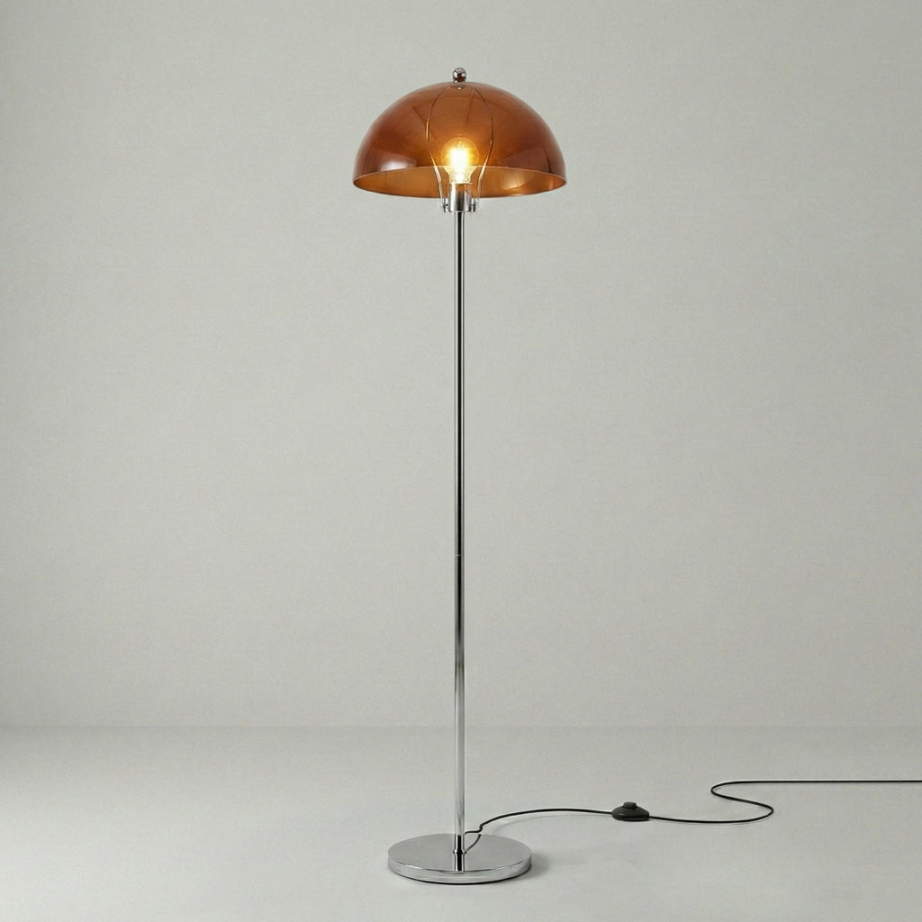 Classic Column Floor Lamp — Chrome & Acrylic