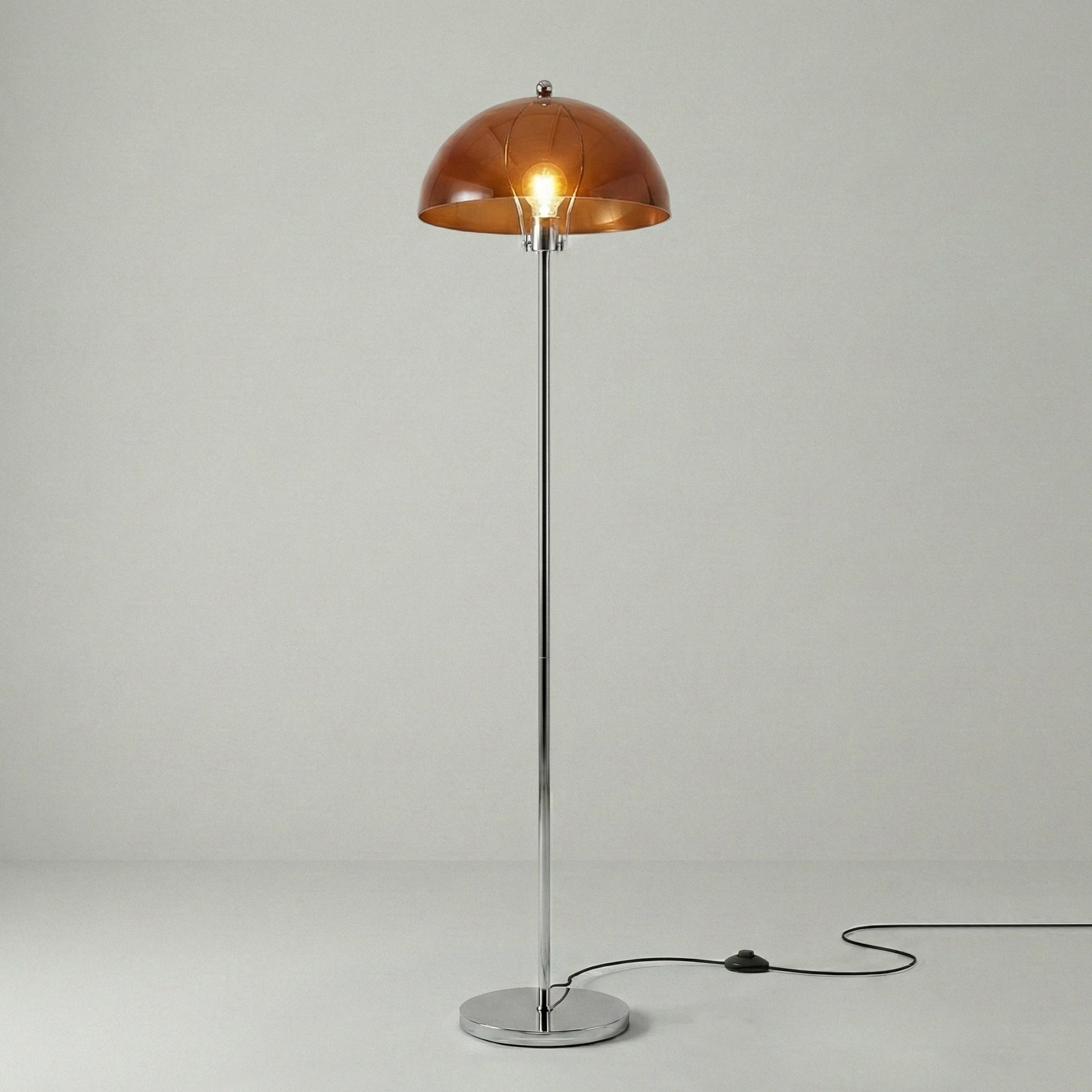 Classic Column Floor Lamp — Chrome & Acrylic