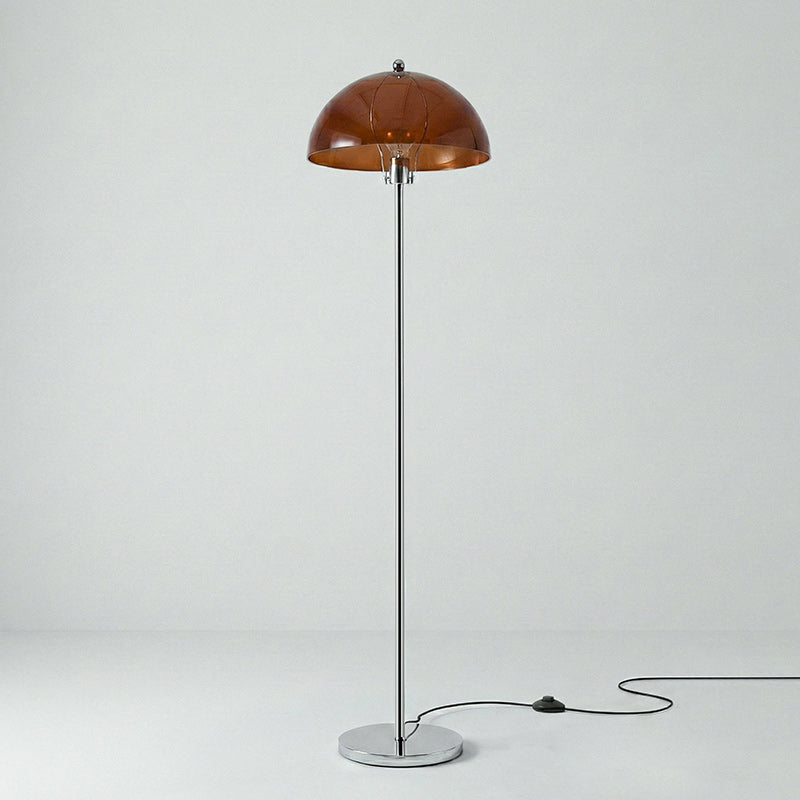 Classic Column Floor Lamp — Chrome & Acrylic