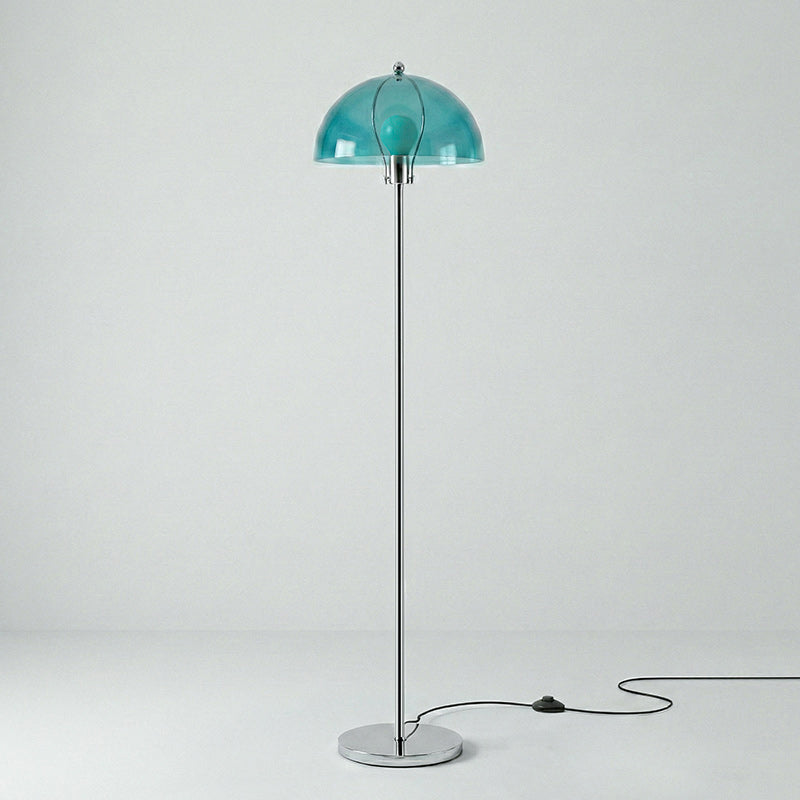 Classic Column Floor Lamp — Chrome & Acrylic