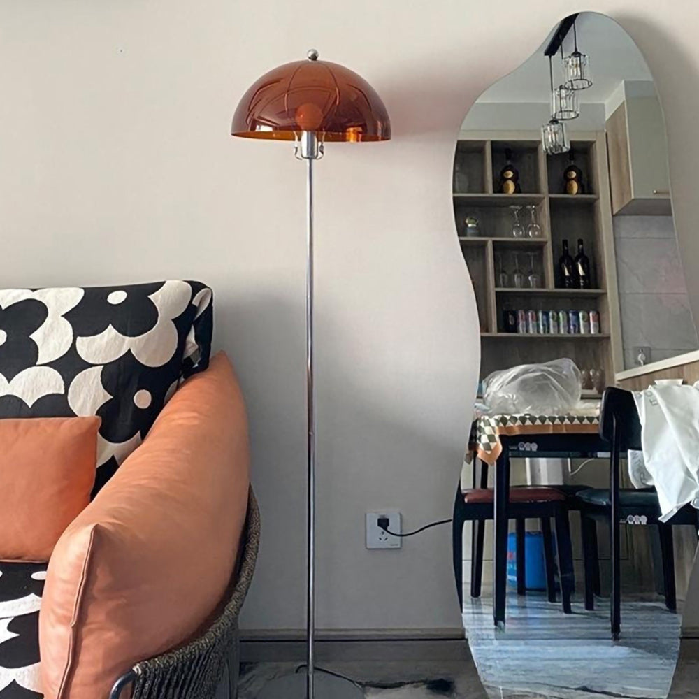 Classic Column Floor Lamp — Chrome & Acrylic