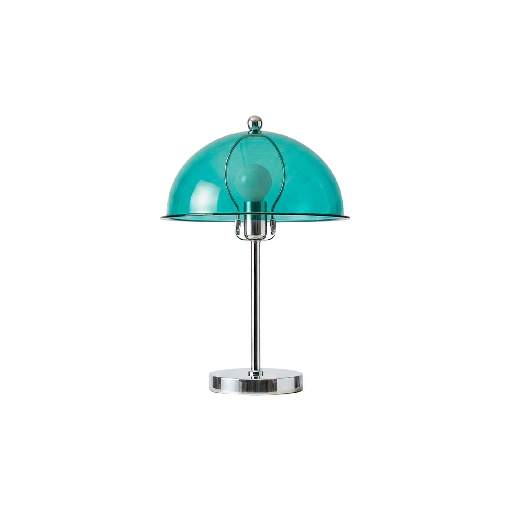 Classic Column Table Lamp — Chrome & Acrylic