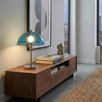 Classic Column Table Lamp — Chrome & Acrylic