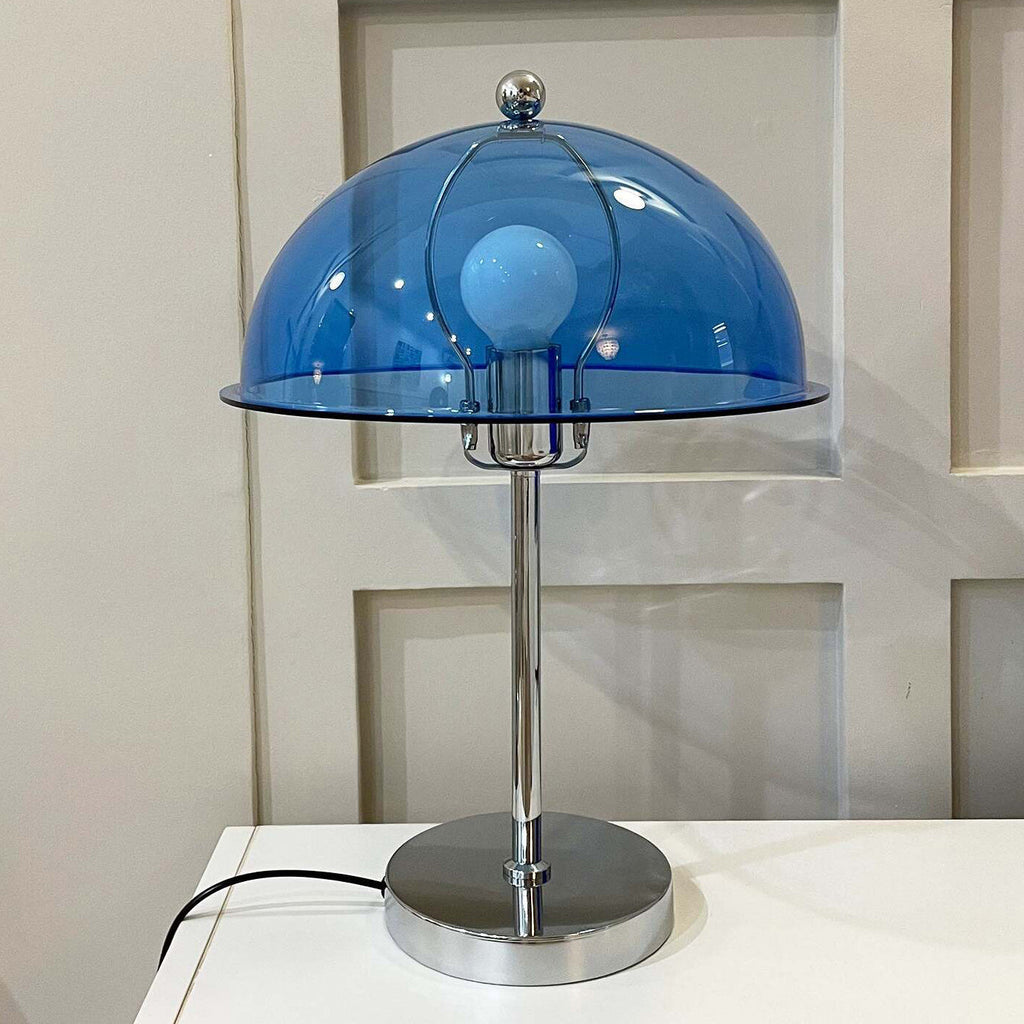 Classic Column Table Lamp — Chrome & Acrylic