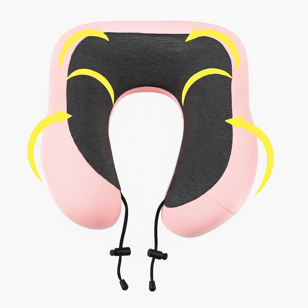 SimpleTravel: Ergonomic Neck Pillow – Orthopedic Support & Pressure Relief for Airplane & Car