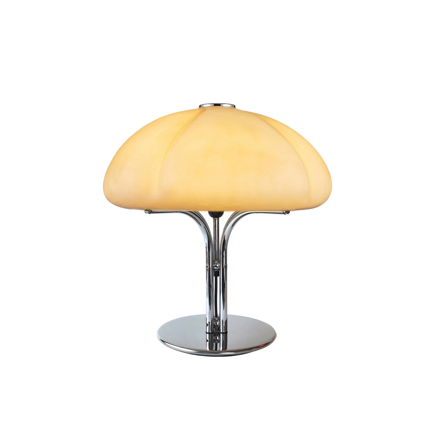 Clover-Glass Petal Table Lamp — Chrome Base