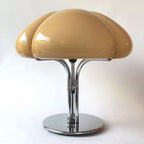 Clover-Glass Petal Table Lamp — Chrome Base