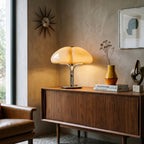 Clover-Glass Petal Table Lamp — Chrome Base