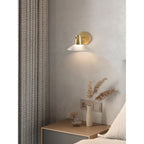 Ribbed Clear-Glass Wall Sconce — Brass