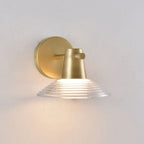 Ribbed Clear-Glass Wall Sconce — Brass