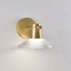 Ribbed Clear-Glass Wall Sconce — Brass